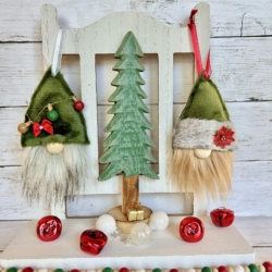 Set of 2 ~ Furry Holiday Gnome Ornaments