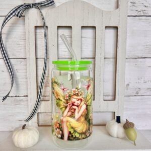 Beautiful Fairies and Butterflies - Glass Tumbler Cup
